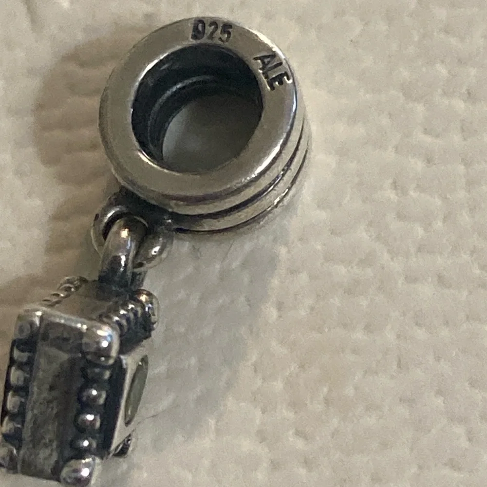 PANDORA STERLING SILVER GREEN PERIDOT DANGLE - Picture 6 of 6